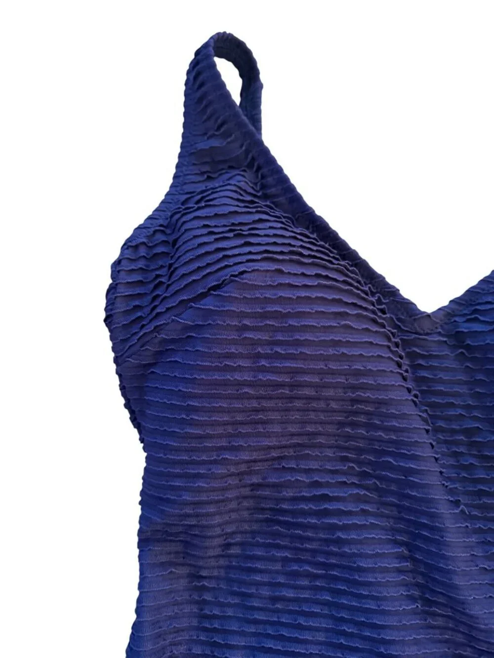 Gottex Womens Textured One Piece Swimsuit Size 12 Blue Deadstock Vintage New